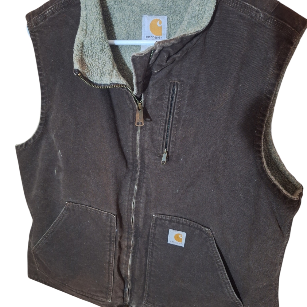 Carhartt Womens Shepa Lining Dark Brown sz L 2009 WV001 Vintage